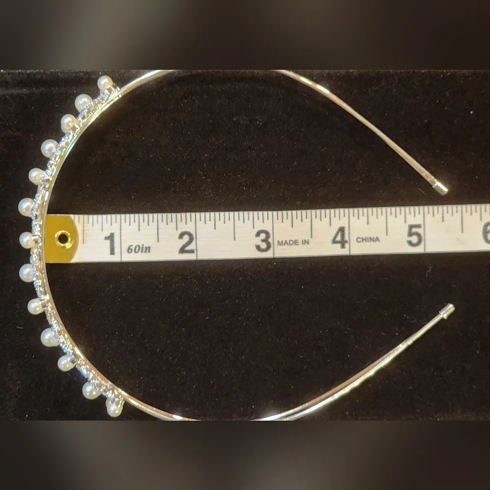 Faux Pearls and Rhinestones Silver toned Tiera Wedding Bridal Flower Girl